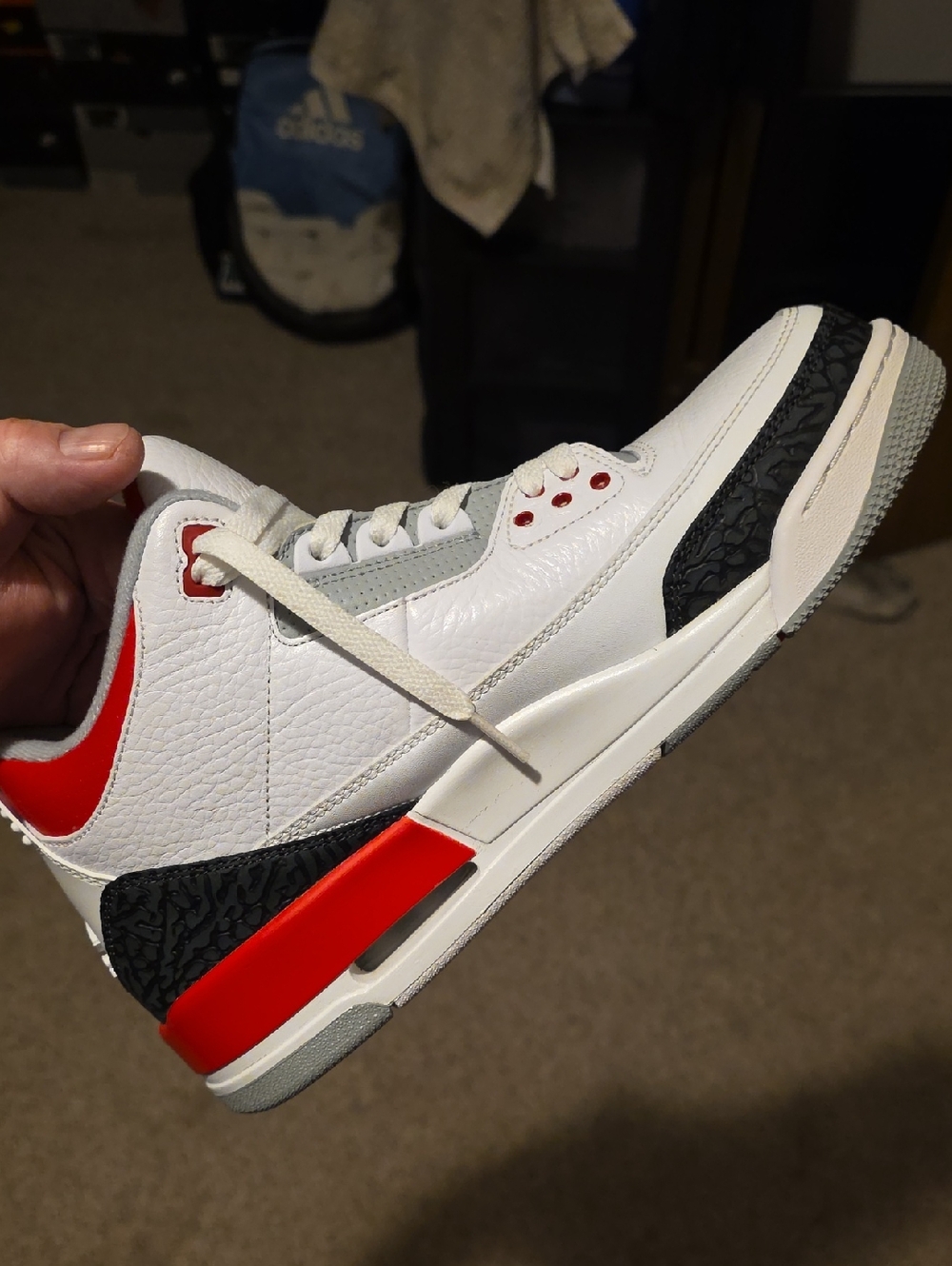 White and Red High-Top Sneakers - Picture 5 of 11